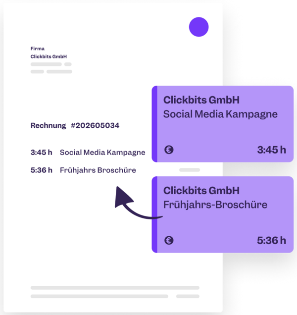Clockodo Zeiten exportieren für Rechnungsstellung
