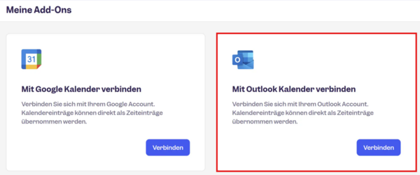 Clockodo Outlook Verbindung