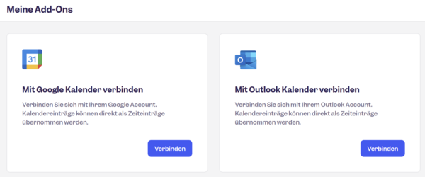 Clockodo mit persönlichem Outlook- oder Google-Kalender verbinden.