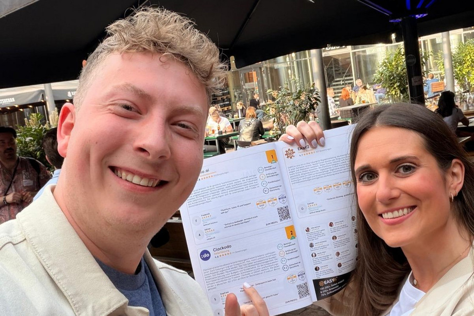 Clockodo Marketing-Team auf der OMR in Hamburg