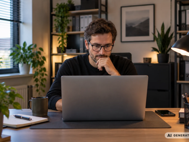 Mitarbeiter im Home-Office am Laptop