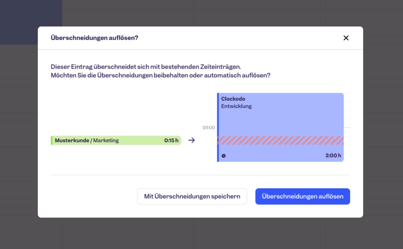 Dialog Überschneidungen auflösen
