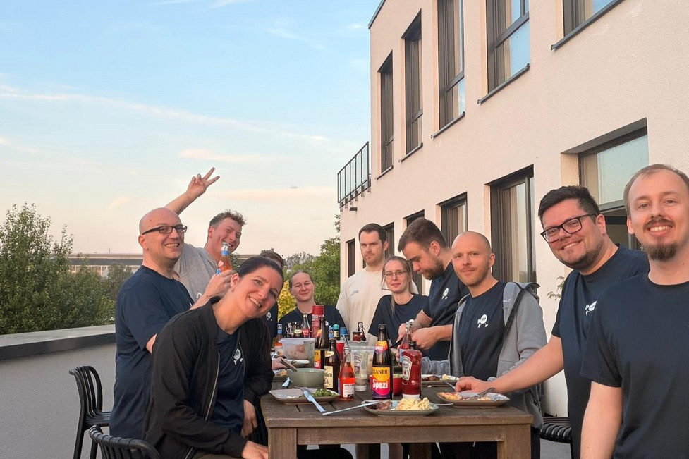Clockodo-Team-Abend in Unna auf der Terasse