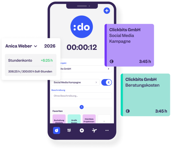 Clockodo Zeiterfassungs-App