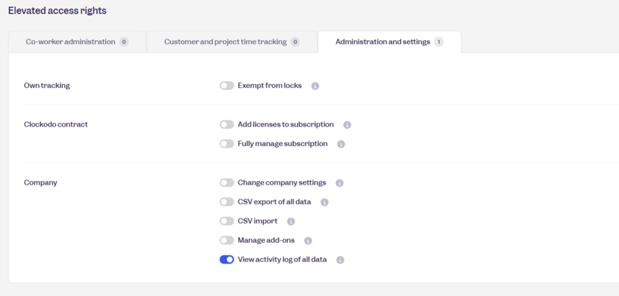 Setting right see Activity Log
